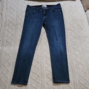 Paige Women's Dark Blue Skyline Ankle Peg Jeans Size 29